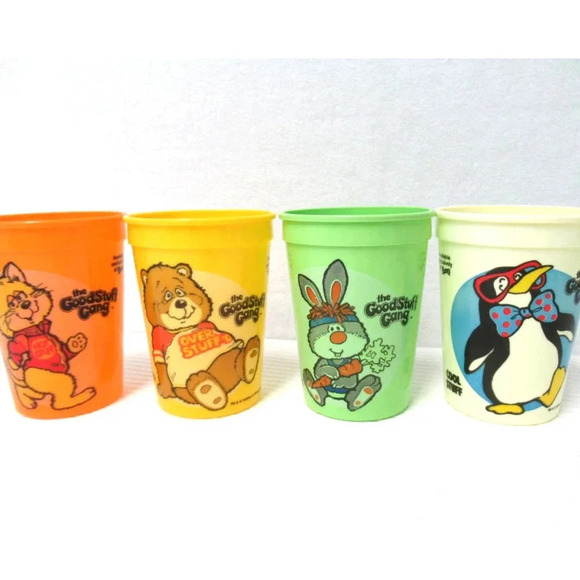 Vintage The Good Stuff Gang Wendy’s Cups Cartoon Kids Plastic Set of 4 - Picture 5 of 5